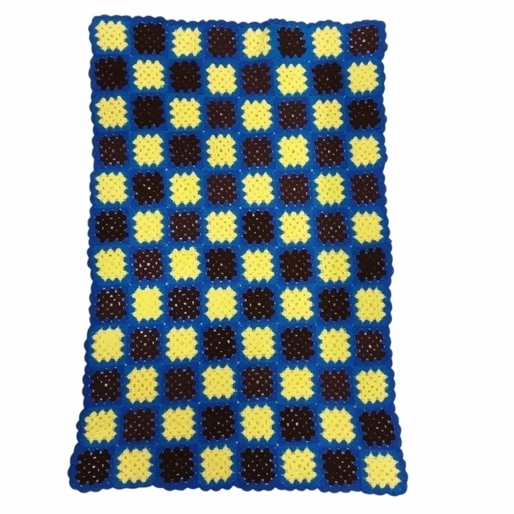 Handmade Granny Square Crocheted Baby Blanket
